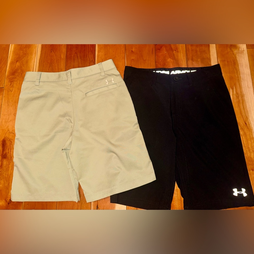 BUNDLE - Under Armour Black & Khaki Tan Dress Shorts